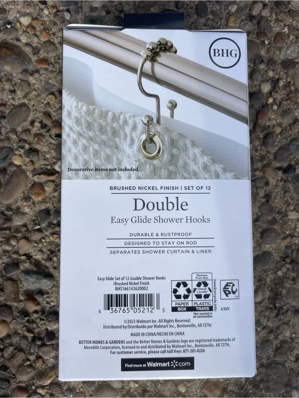 Double Easy Glide Shower Curtain Hooks Brushed Nickel Better Homes Gardens